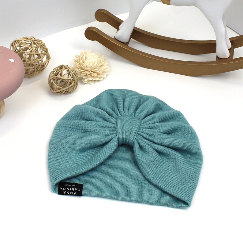 Merinoullsturban för baby – Mjuk, andningsbar huvudbonad (unisex, OEKO-Tex) Vinteraccessoarer för barn Sea Green