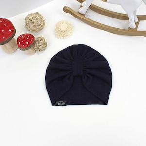 Merinoullsturban för baby – Mjuk, andningsbar huvudbonad (unisex, OEKO-Tex) Vinteraccessoarer för barn Navy Blue