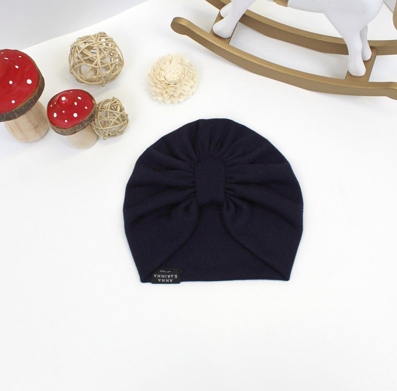 Merinoullsturban för baby – Mjuk, andningsbar huvudbonad (unisex, OEKO-Tex) Vinteraccessoarer för barn Navy Blue