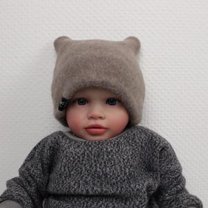 Gorro de lã merino orgânica para bebê: gorro de lã para inverno