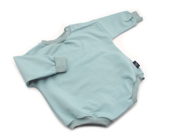 Sea Green Baby Sweater Romper: Organic Cotton Jumpsuit (Newborn - 5 Years)