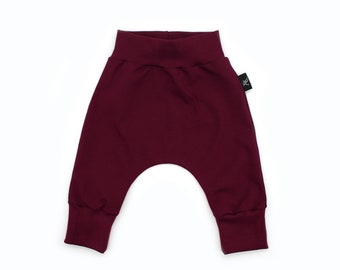 Bordeaux Baby Baggy Pants – Soft, Pumphose-Style Trousers (Unisex, OEKO-Tex) Cotton Jersey