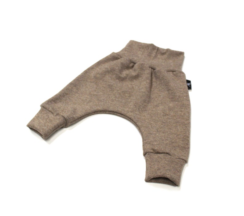 Pantalon bébé en laine mérinos, pantalon bouffant en laine beige, pantalons enfants biologiques Laine mérinos, pantalon d'hiver ample pour bébé, pantalon enfant naturel unisexe image 3