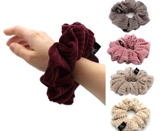 Bordeaux - Rib Cotton Scrunchie, Dark Red cotton hair rubber, Burgundy Cotton Scrunchies, Rot Haargummi, Dunkelrot Haargummi, Scrunchie gift