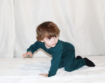 Ensemble de pyjama pour enfants 100 % laine mérinos, vêtements pour bébés en laine mérinos, pyjamas en laine mérinos, ensemble de pyjama assorti en laine mérinos unisexe pour enfants, ensemble bébé hiver