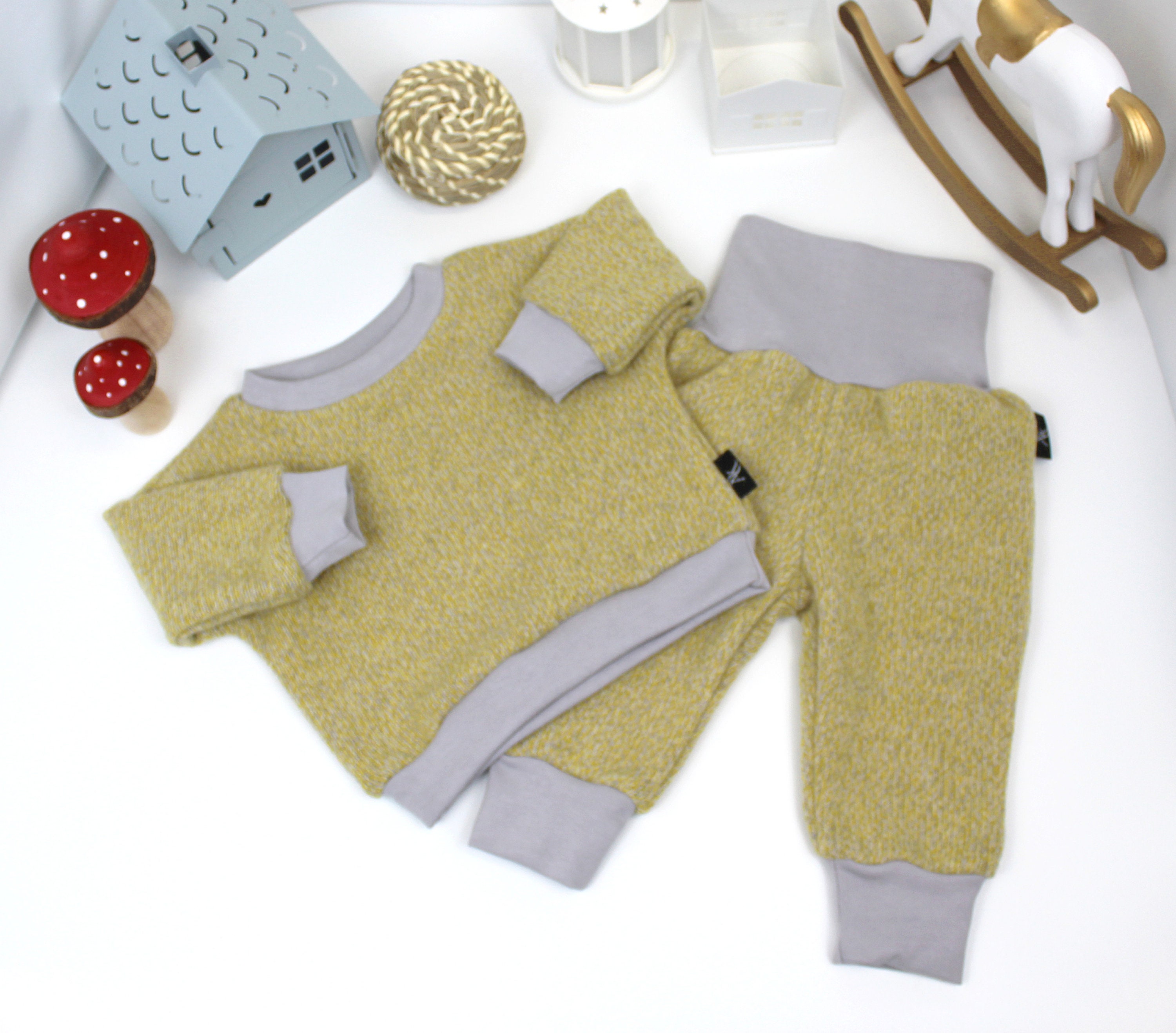 100% Organic Merino Wool Kids Sweater & Pants Set - Super Soft, Warm, Unisex