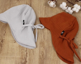 Double Layer Muslin Baby Sun Hat: Adjustable Cotton Summer Hat