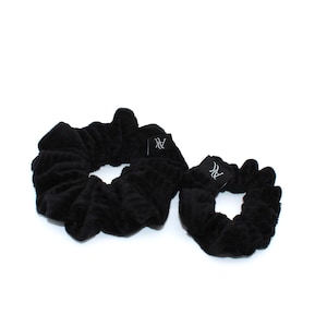 Black Color Rib Cotton Scrunchie, cotton hair rubber, Cotton Scrunchies, Haargummi