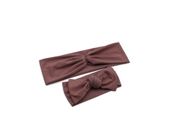 Bandeau maman et moi, serre-tête mère-fille assorti, têtière en bambou, bandeau durable pour le front, serre-tête élégant bio pour maman et bébé.