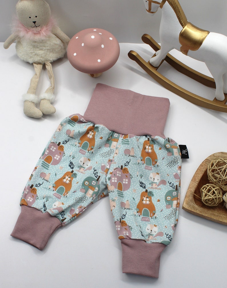 Kids Baggy pants Bloomers Baby Pants Baby Child Boy Girl Infant trousers Dusty Pink with dots, Newborn 3 Years image 3
