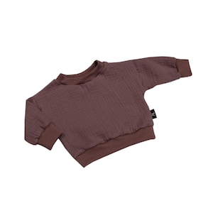 Anna Karinna Kinder Musselin Pullover, Camel Farbe Bio Sommer Musselin Top für Babys und Kinder, Musselin Shirt Baby, Kinder Sommer Pullover Old Mauve