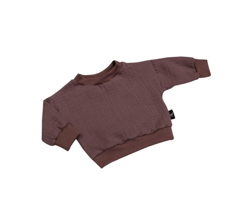 Anna Karinna Kinder Musselin Pullover, Camel Farbe Bio Sommer Musselin Top für Babys und Kinder, Musselin Shirt Baby, Kinder Sommer Pullover Old Mauve