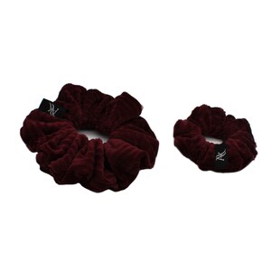 Bordeaux - Rib Cotton Scrunchie, Dark Red cotton hair rubber, Burgundy Cotton Scrunchies, Rot Haargummi, Dunkelrot Haargummi, Scrunchie gift
