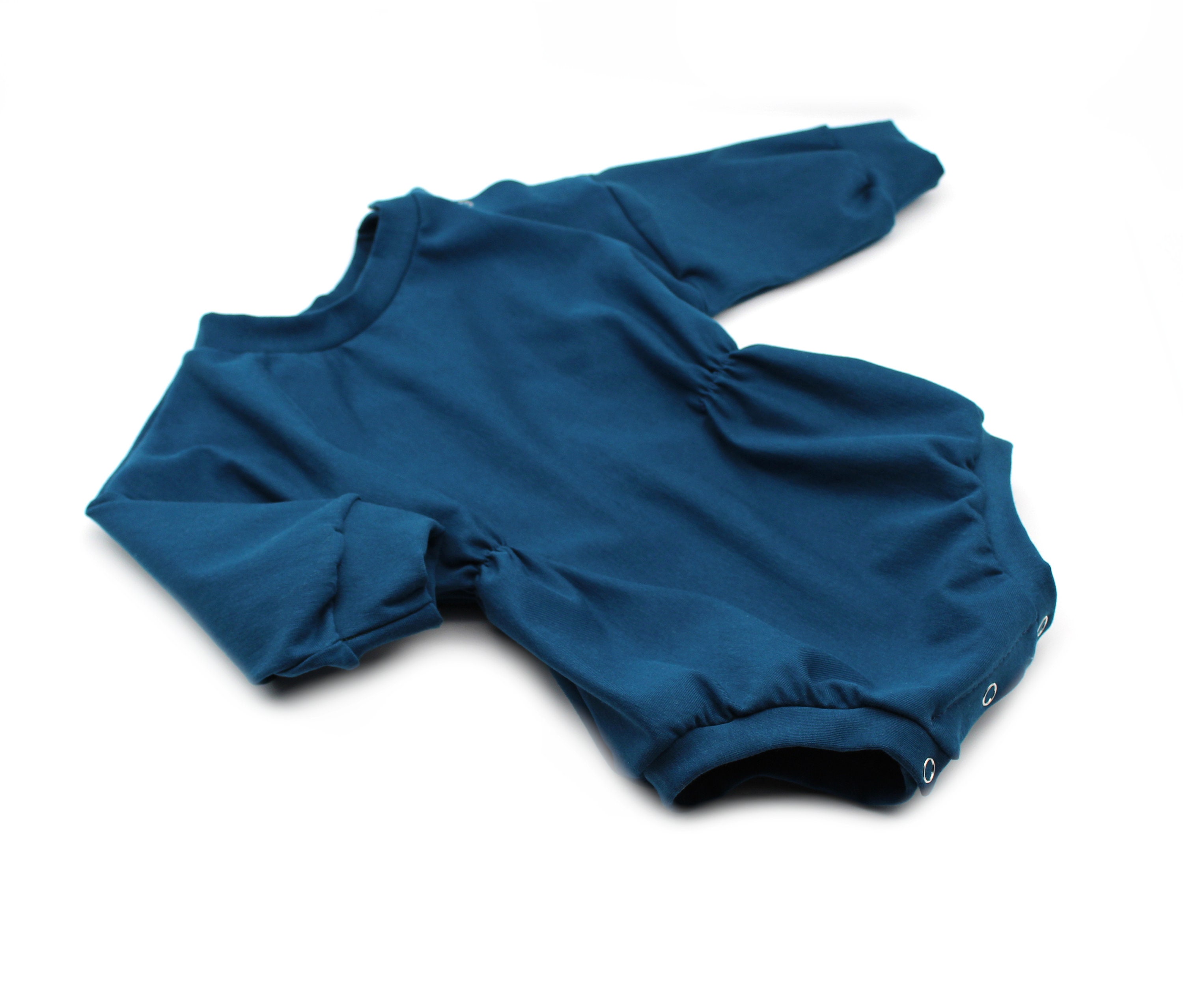 Sweater romper baby Petrol Blue Baby romper Organic baby Etsy