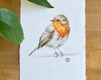 Robin II // PRINT // fine art print of watercolor painting // handmade paper // limited edition