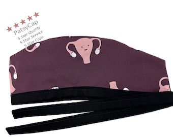 Happy Uterus lined surgical scrub cap for men and women