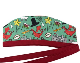 Dragons & Castles Lined Surgical Scrub Cap for Men and Women