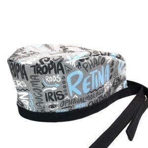 Ophthalmology Chatter Lined Surgical Scrub Cap for Men and Women