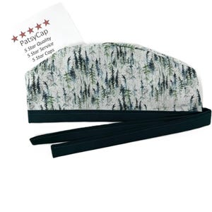 Evergreen Forest Lined Surgical Scrub or Chemo Cap for Men and Women