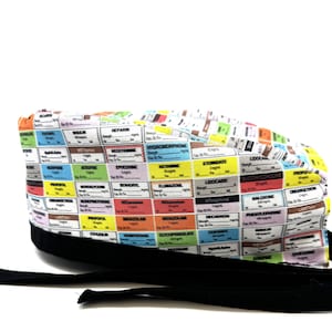 Czepek chirurgiczny z podszewką z etykietami na leki znieczulające dla mężczyzn i kobiet