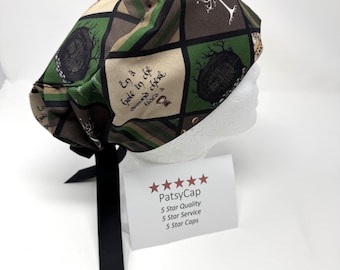 LOTR Patchwork Euro Style surgical scrub cap