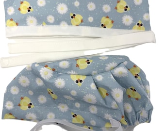 Easter Chicks Surgical Scrub Caps for Men and Women