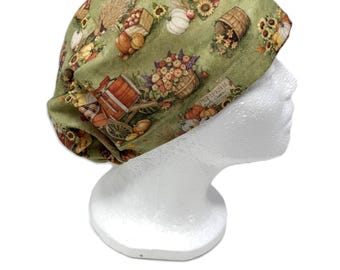Fall Harvest Euro Style Surgical Scrub Cap