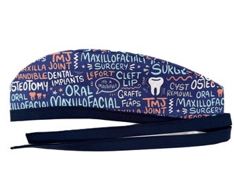 Maxillofacial Chatter Lined Surgical Scrub Cap for Men and Women