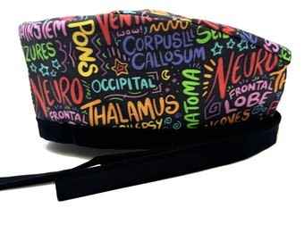 Neuro Chatter Lined Surgical Scrub Caps for Men and Women