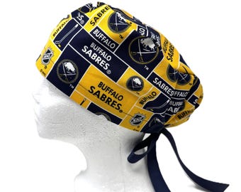 Buffalo Sabres Euro Style Surgical Scrub, Chemo or Work Cap