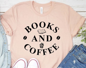 Reading T-shirt, Books and Coffee Shirt, Teacher Gift, Bookish Tshirt, Librarian Tee, Read T Shirt, Library Present