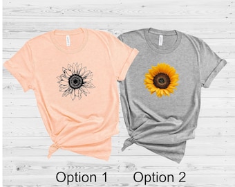 Sunflower T-Shirt, Floral Tshirt, Garden T-shirt, Sun Flower Present, Mothers Day Gift, Boho Summer Mama, Grandma, Summer Sun, Womens Fall