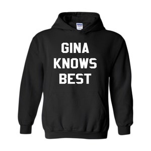 Gina sabe mejor sudadera con capucha, cotizaciones de Gina, sudadera de Gina, Gina sabe mejor sudadera personalizada, camiseta de Gina, Gina sabe mejor suéter