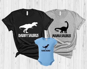 Saurus Family Shirts, Family Matching Shirts, Custom Dinosaur Tshirt, Father and Son Matching, Custom Family Shirts, Personalized Family