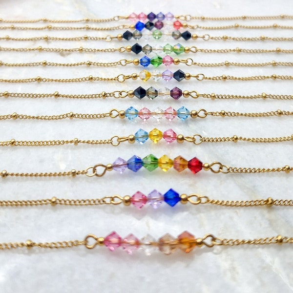 Collier Pride avec perles de cristal Swarovski (choisissez vos couleurs)