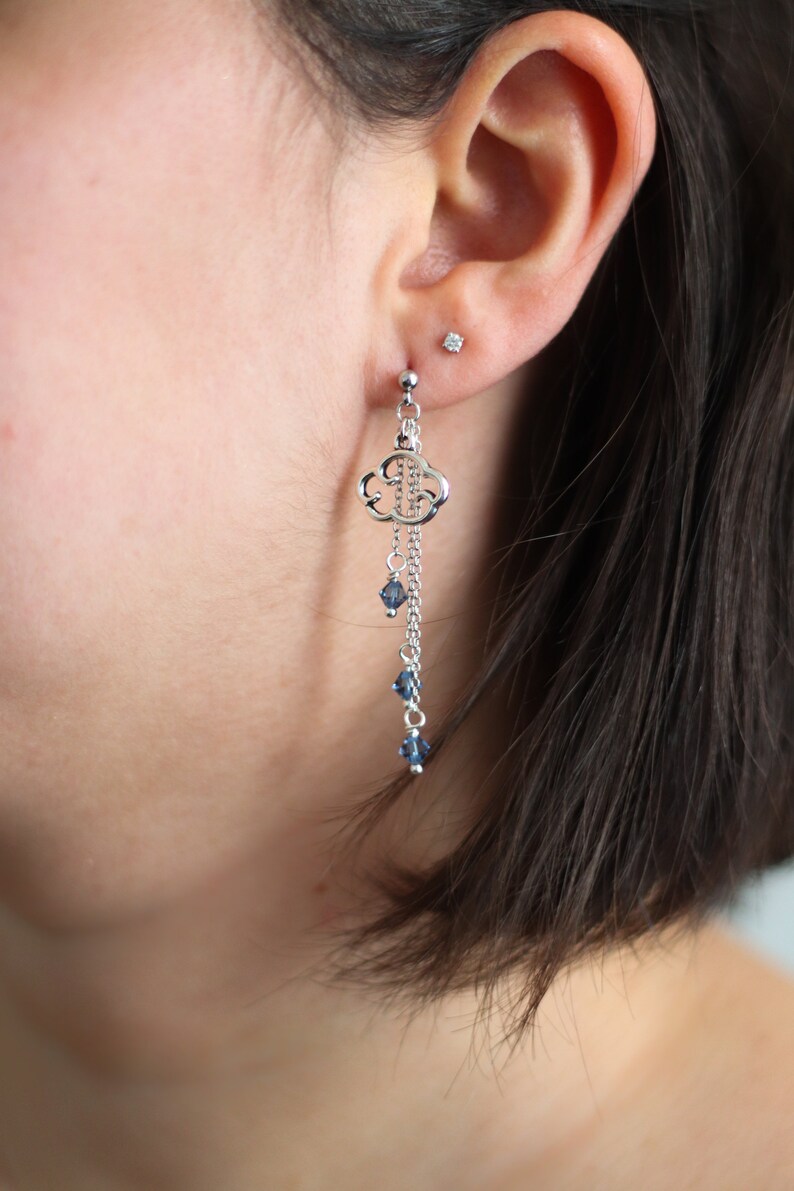 boucles d'oreilles nuage avec gouttes de pluie ou de neige image 5