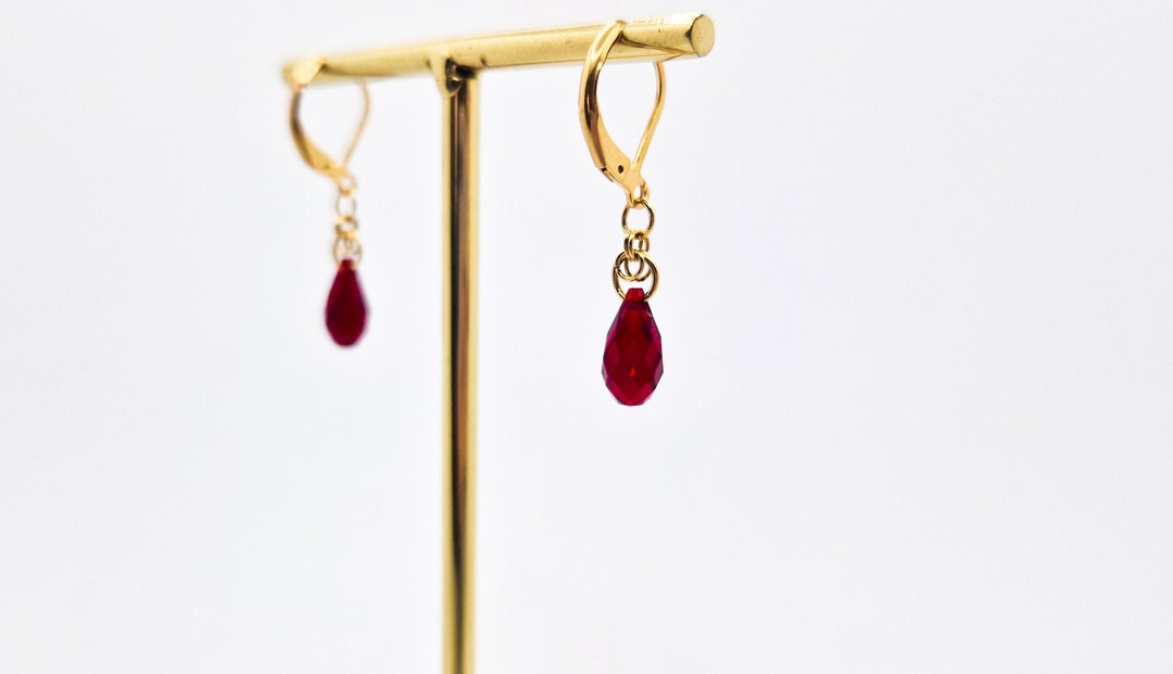 Blood Drop Earrings Etsy