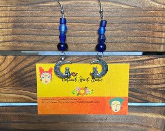 Juego de joyas de piedra azul oscuro hechas a mano