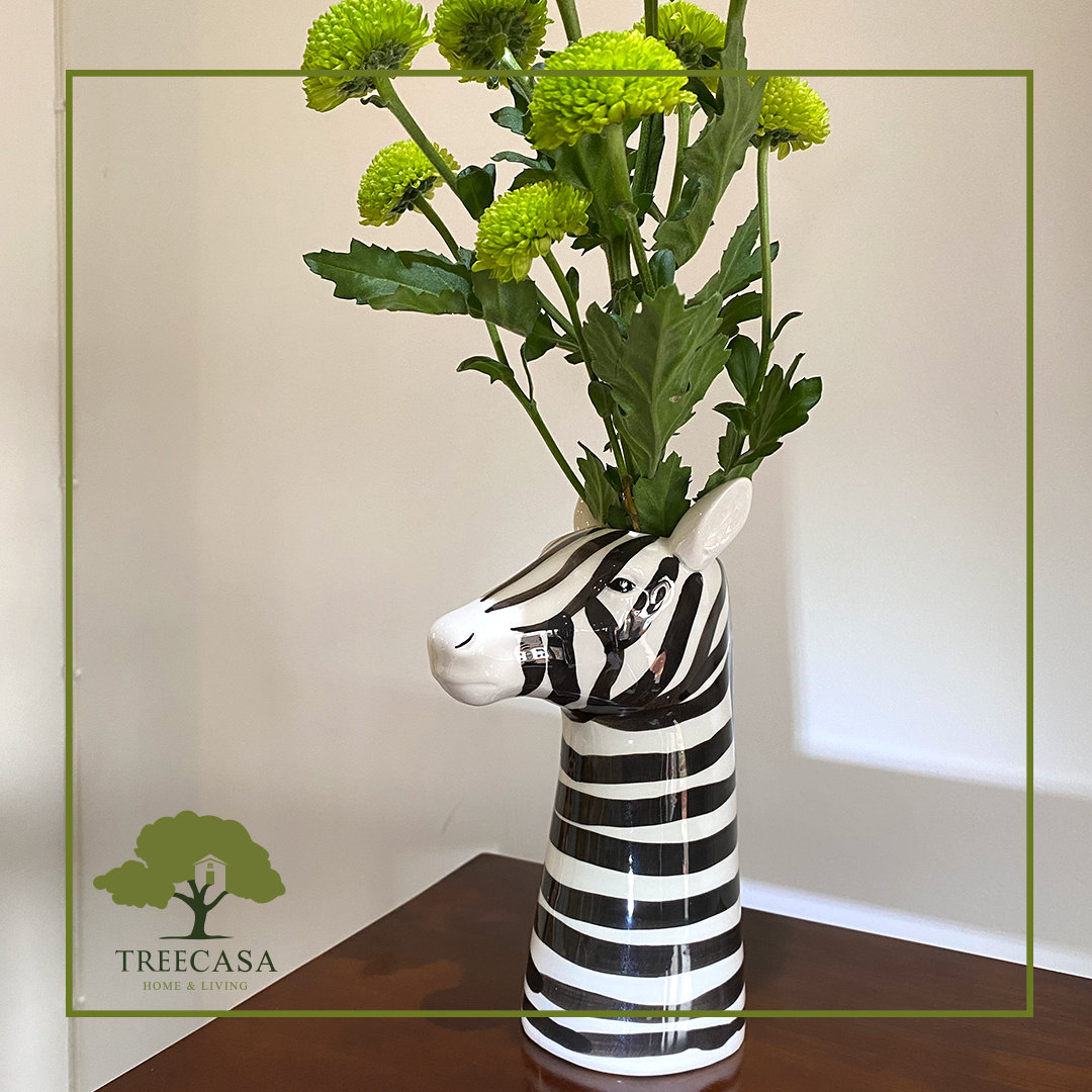Zebra Flower Vase Ceramic Animal Vase Etsy