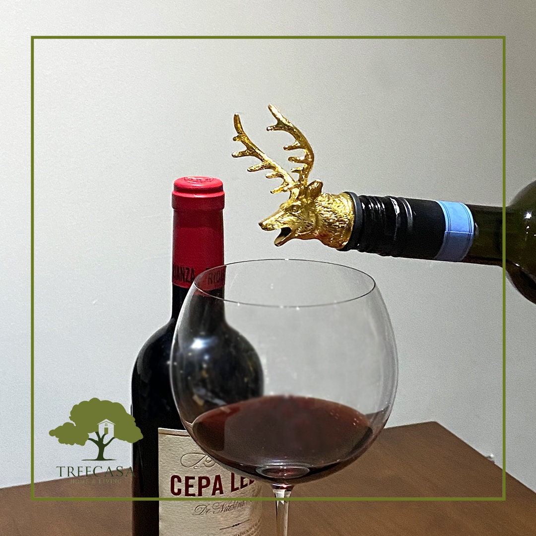 Stainless Steel Animal Wine Aerator Liquor Pourer Perfect Design Gold