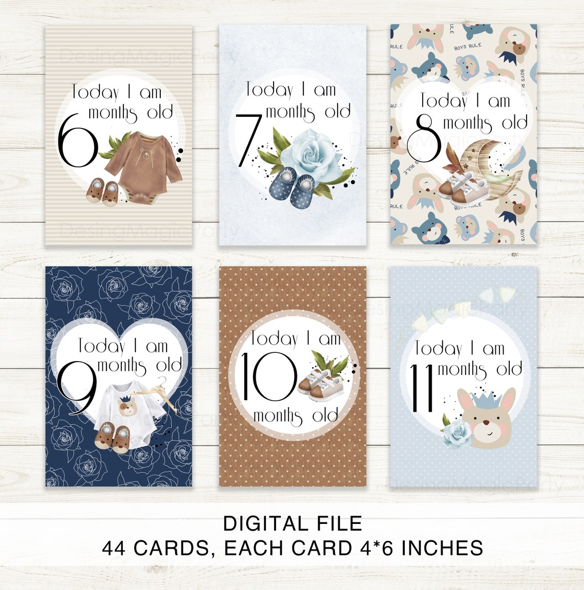 Baby Milestone Cards Baby Girl cards 46 inches Gentle | Etsy