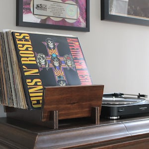 Wooden Vinyl Record Flip Rack LP Vinyl Record Holder Made From Solid Oak  Wood Displays up to 40 Records 