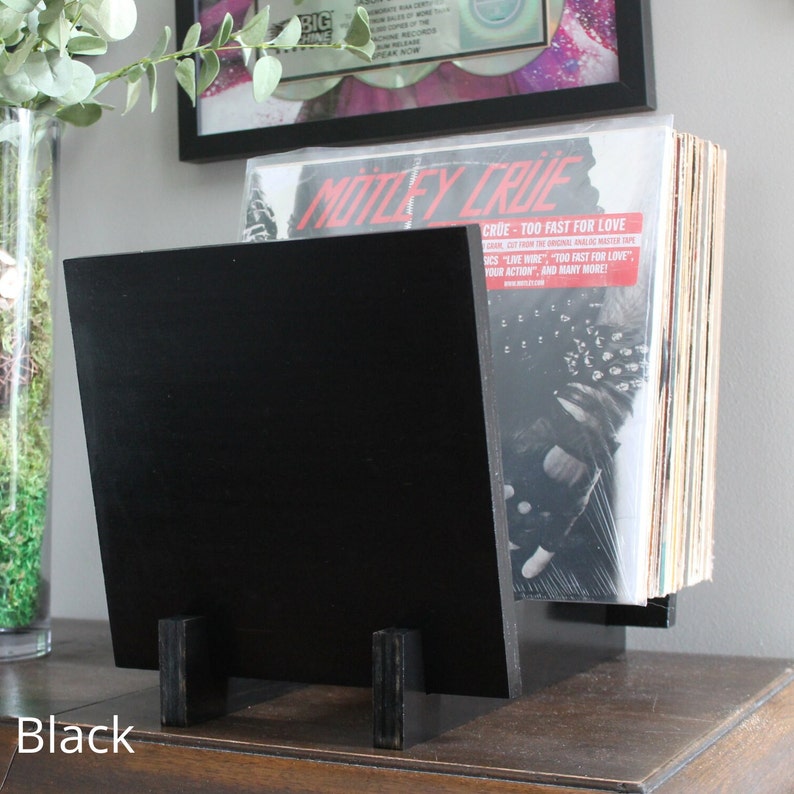 Vinyl Record Flip Rack Storage Display Classic Black