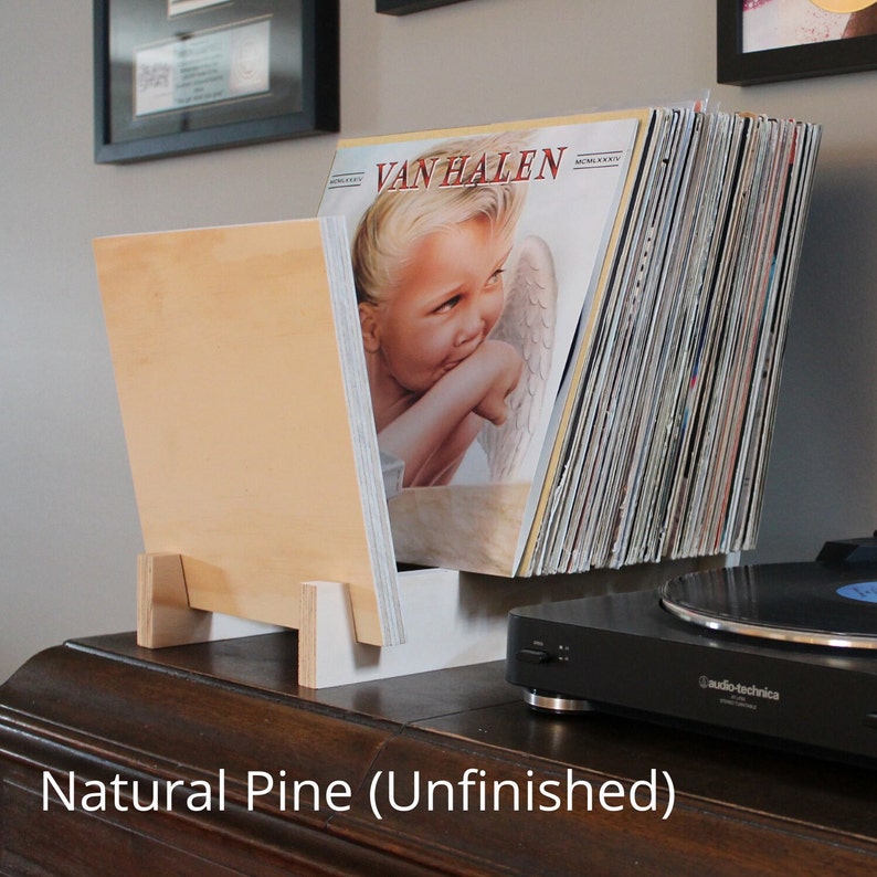 Vinyl Record Flip Rack Storage Display Pine (Unfinished)