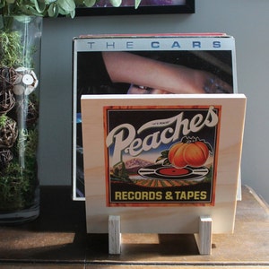 Vinyl Record Flip Rack Storage Display Peaches (Pine)