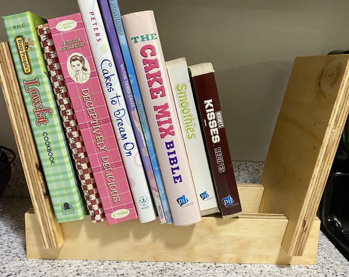 Wooden Cookbook Bookshelf Storage and Display