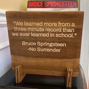 Vinyl Record Flip Rack Storage Display with custom lyric or quote