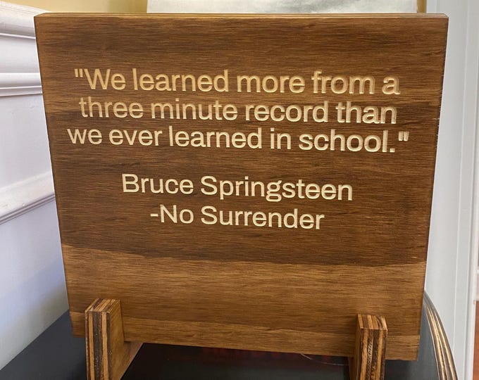 Vinyl Record Flip Rack Storage Display with Custom Lyric or Quote Engraved