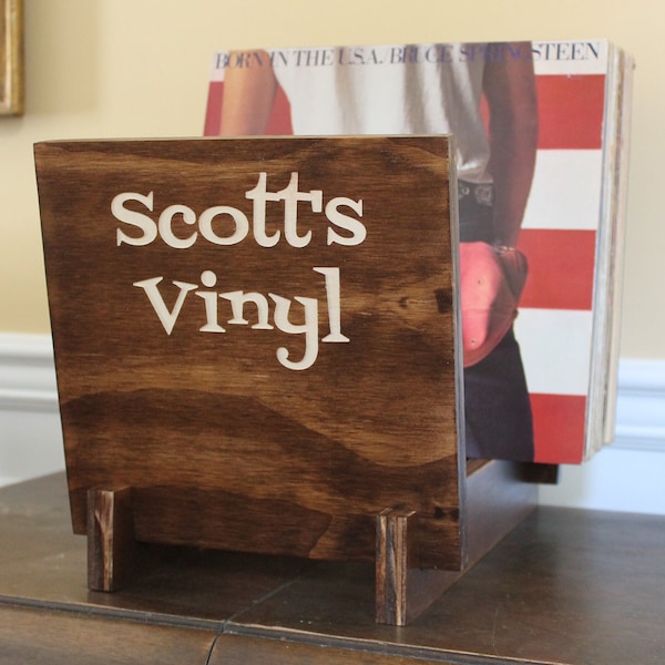 Personalized Vinyl Record Flip Rack Storage and Display