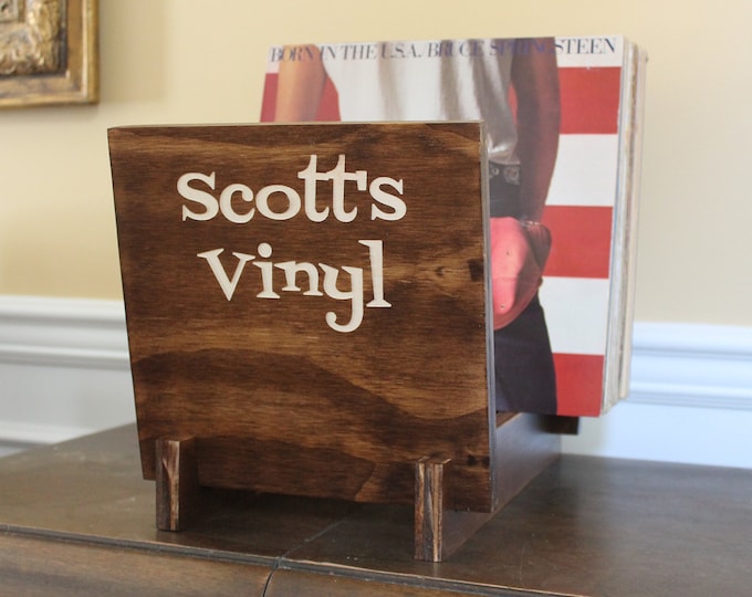 Personalized Vinyl Record Flip Rack Storage and Display